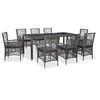 vidaXL 9 Piece Outdoor Dining Set Poly Rattan Grey