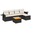 vidaXL 6 Piece Garden Sofa Set with Cushions Black Poly Rattan
