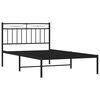 vidaXL Metal Bed Frame without Mattress with Headboard Black 107x203cm