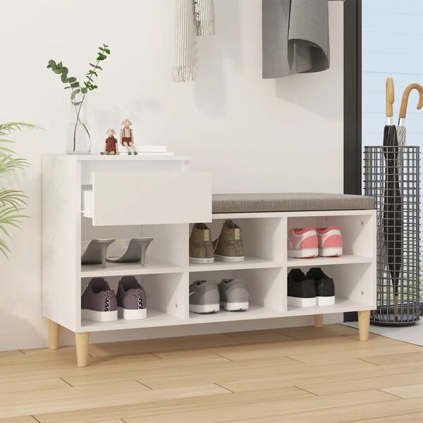vidaXL Shoe Cabinet White 102x36x60 cm Engineered Wood