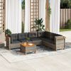 vidaXL 7 Piece Garden Sofa Set with Cushions Grey Poly Rattan