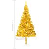 vidaXL Artificial Pre-lit Christmas Tree with Ball Set Gold 210 cm PET