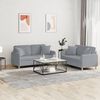 vidaXL 2 Piece Sofa Set with Pillows Light Grey Fabric