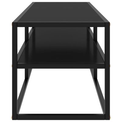 vidaXL TV Cabinet Black with Black Glass 120x40x40 cm
