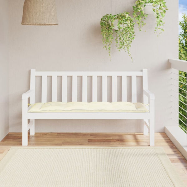 vidaXL Garden Bench Cushion Cream White 150x50x7 cm Oxford Fabric