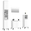 vidaXL 4 Piece Bathroom Furniture Set High Gloss White Engineered Wood