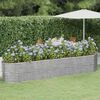 vidaXL Garden Raised Bed Galvanised Steel 368x80x68 cm Silver