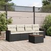 vidaXL 5 Piece Garden Sofa Set with Cushions Black Poly Rattan