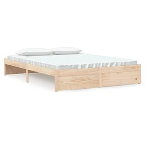vidaXL Bed Frame without Mattress Solid Wood 150x200 cm King Size King Size