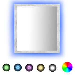 vidaXL LED Bathroom Mirror Concrete Grey 40x8,5x37 cm Acrylic