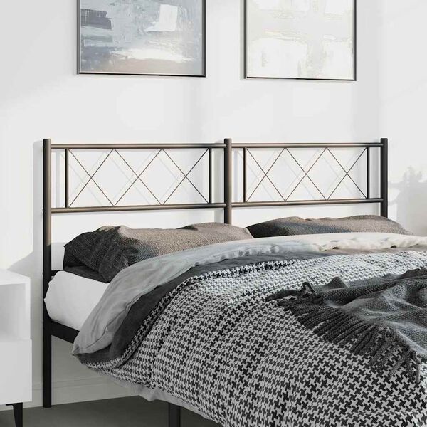 vidaXL Metal Headboard Black 135 cm