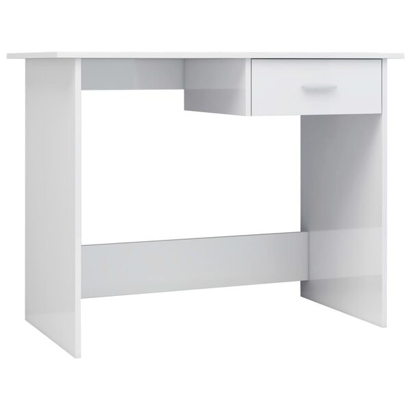 vidaXL Desk High Gloss White 100x50x76 cm Engineered Wood