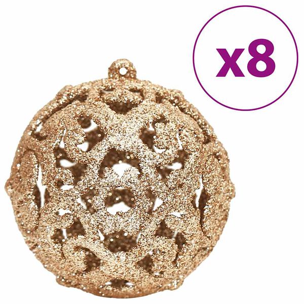 vidaXL Christmas Baubles 100 pcs Champagne and Brown 3 / 4 / 6 cm