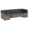 vidaXL Garden Sofa Set with Cushion 7 pcs Grey Poly rattan