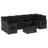 vidaXL 8 Piece Garden Sofa Set with Cushions Black Poly Rattan