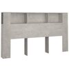 vidaXL Headboard Cabinet Concrete Grey 180x18,5x104,5 cm