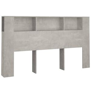 vidaXL Headboard Cabinet Concrete Grey 180x18,5x104,5 cm