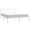 vidaXL Metal Bed Frame without Mattress with Headboard White 150x200cm