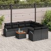 vidaXL Garden Sofa Set 9 pcs Black