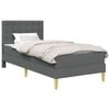 vidaXL Bed Frame with Mattress Dark Grey 107 x 203 cm Fabric