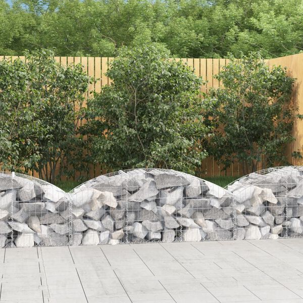 vidaXL Arched Gabion Basket 150x50x40/60 cm Galvanised Iron