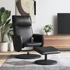 vidaXL Massage Recliner Chair with Footstool Black Faux Leather
