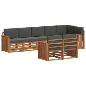 vidaXL Outdoor Sofa Set 8 pcs Natural and Anthracite Polyester