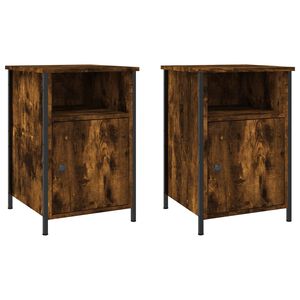vidaXL Bedside Cabinets 2 pcs Smoked Oak 40x42x60 cm Engineered Wood