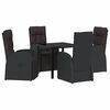 vidaXL Garden Dining Set 5 pcs Black Poly Rattan