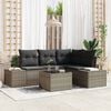 vidaXL Garden Sofa Set with Storage Light Grey Poly Rattan