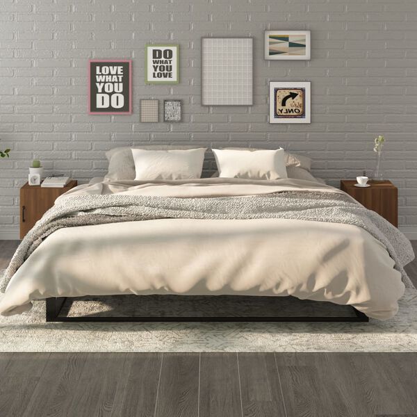 vidaXL Bedside Cabinets 2 pcs Brown Oak Engineered Wood