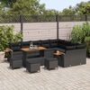 vidaXL Garden Sofa Set with Cushion 13 pcs Black