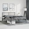 vidaXL Metal Bed Frame without Mattress with Footboard Black 150x200cm