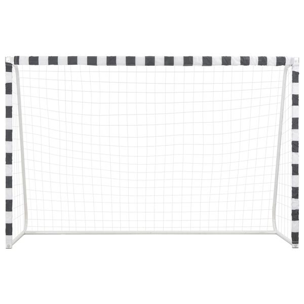 vidaXL Soccer Goal 300x200x90 cm Metal Black and White