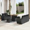 vidaXL Garden Sofa Set with Cushion 8 pcs Black Poly Rattan