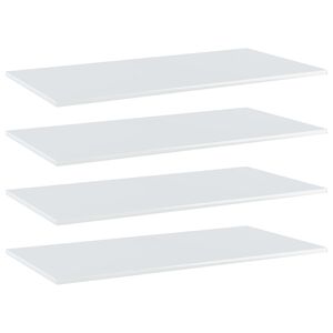 vidaXL Bookshelf Boards 4 pcs High Gloss White 80x30x1,5 cm Engineered Wood