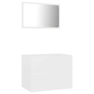 vidaXL Bathroom Furniture Set | White | Engineered Wood, Acrylic | Medium