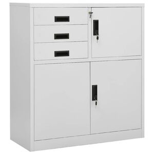 vidaXL Office Cabinet Light Grey 90x40x102 cm Steel