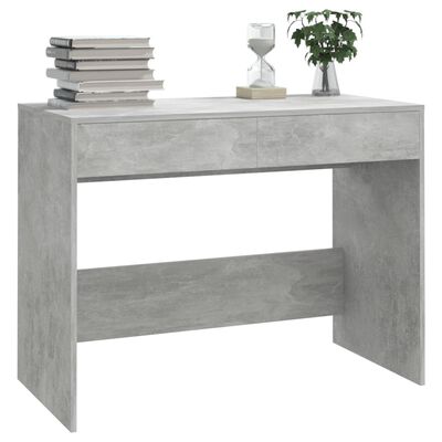 vidaXL Desk Concrete Grey 101x50x76.5 cm Engineered Wood