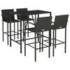 vidaXL 5 Piece Garden Bar Set Black Poly Rattan
