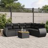 vidaXL 7 Piece Garden Sofa Set with Cushions Black Poly Rattan