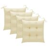 vidaXL Garden Chairs with Cream White Cushions 4 pcs Solid Teak Wood