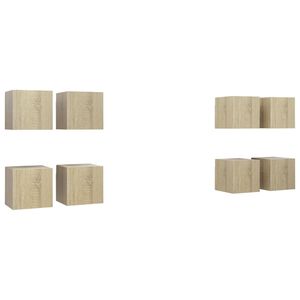vidaXL Wall Mounted TV Cabinets 8 pcs Sonoma Oak 30.5x30x30 cm