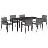 vidaXL Garden Dining Set 7 pcs Grey Powder-Coated Steel