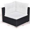 vidaXL 10 Piece Garden Lounge Set with Cushions Poly Rattan Black