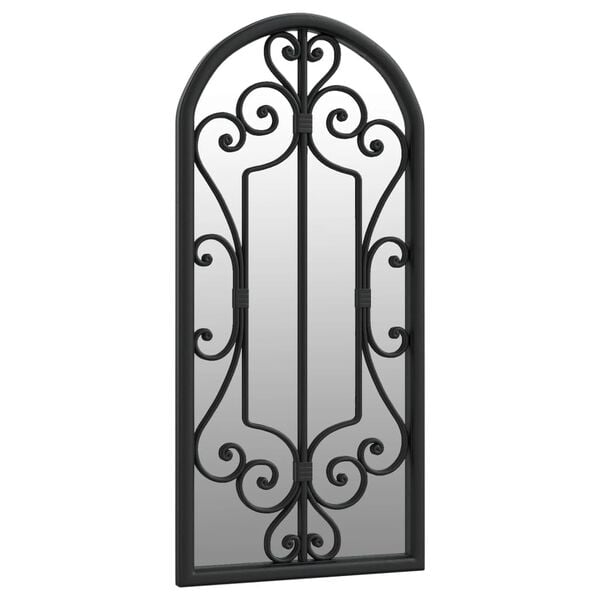 vidaXL Garden Mirror Black 100x45 cm Iron for Outdoor Use