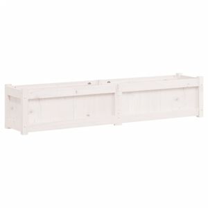 vidaXL Garden Planter White 150x31x31 cm Solid Wood Pine