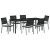 vidaXL Garden Dining Set 7 pcs Black and Light Grey PE Rattan