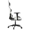 vidaXL Gaming Chair with Footrest White and Black Faux Leather