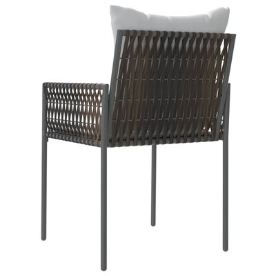 vidaXL Garden Chairs with Cushions 6 pcs Brown 54x61x83 cm Poly Rattan